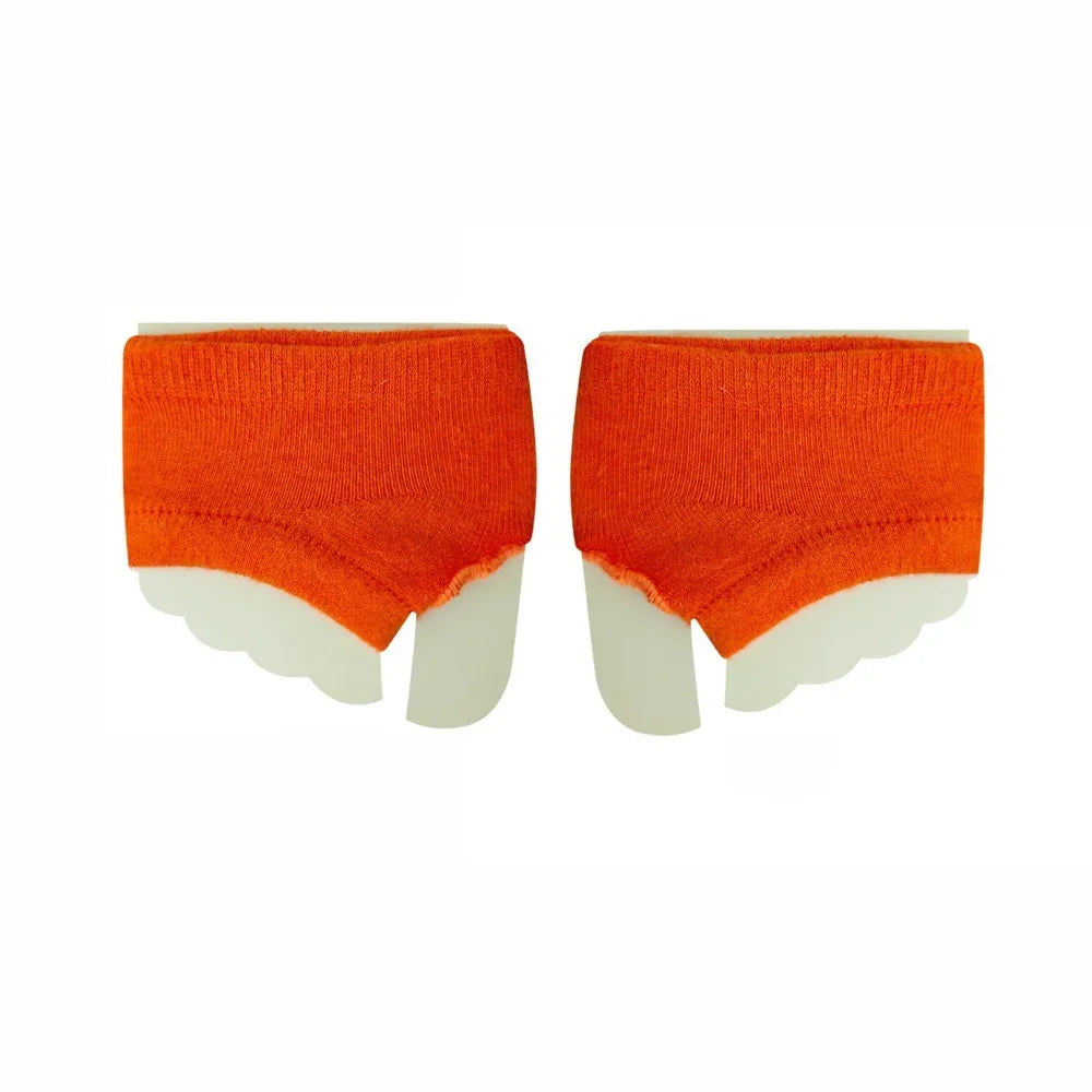 5Pairs Invisible Flip Flops Short Socks Anti-slip Cotton Forefoot Qme One Size 5Pairs Orange