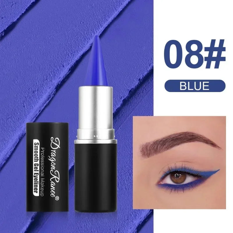 Creamy Texture Eyeliner Black Red Matte Easy Coloring Sweatproof High Pigment Eyeliner Pencil Daily Makeup Accessories for Women Qme 08 BLUE