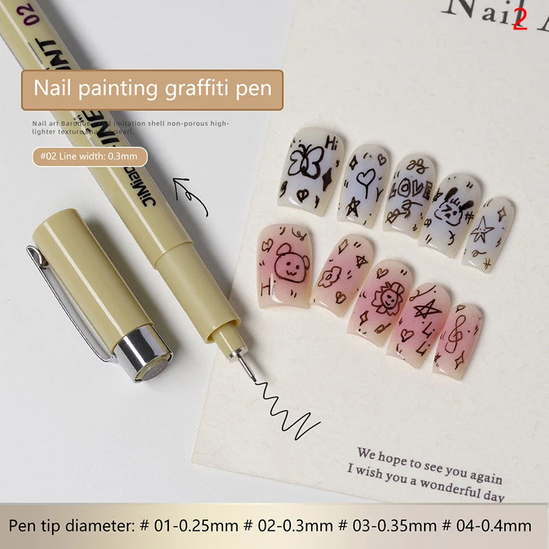 Waterproof Nail Art Graffiti Line Pen Gel Painting Wire Drawing Qme 2