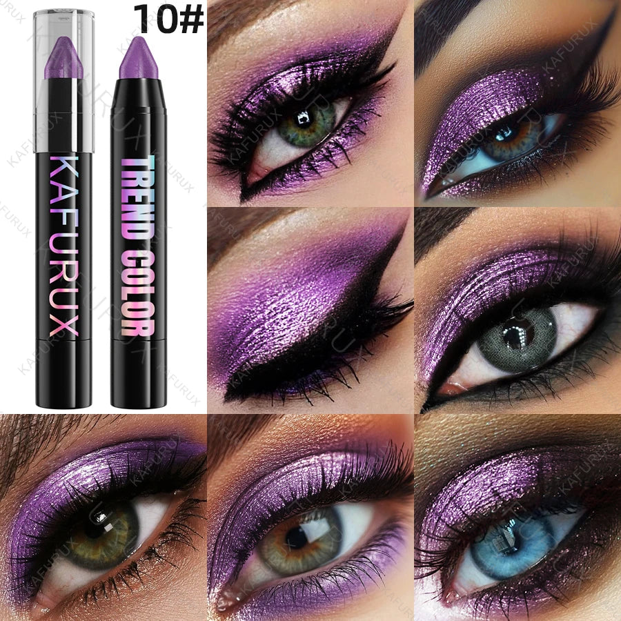Metallic Glitter Eyeshadow Pencil Waterproof Pearlescent Nude Eye Qme 10