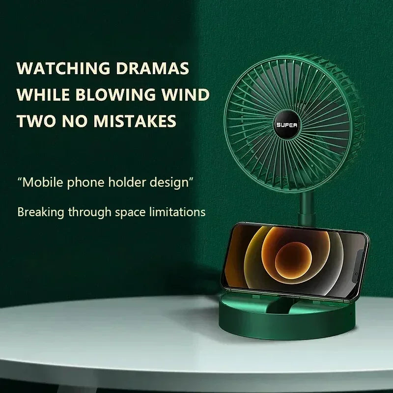 Mini Adjustable Mini Fan Small Cooling Handy Desk Home Office Table Battery USB Rechargeable Portable Electric Fan Qme