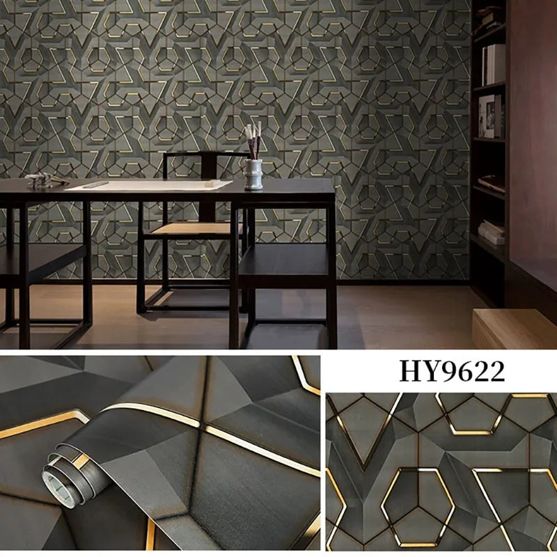 45cm Geometric Self-Adhesive Wallpaper Decoration Waterproof and Stain Resistant Ins Style Bedroom E-Sports Room Wallpaper Qme D 45cmx10m