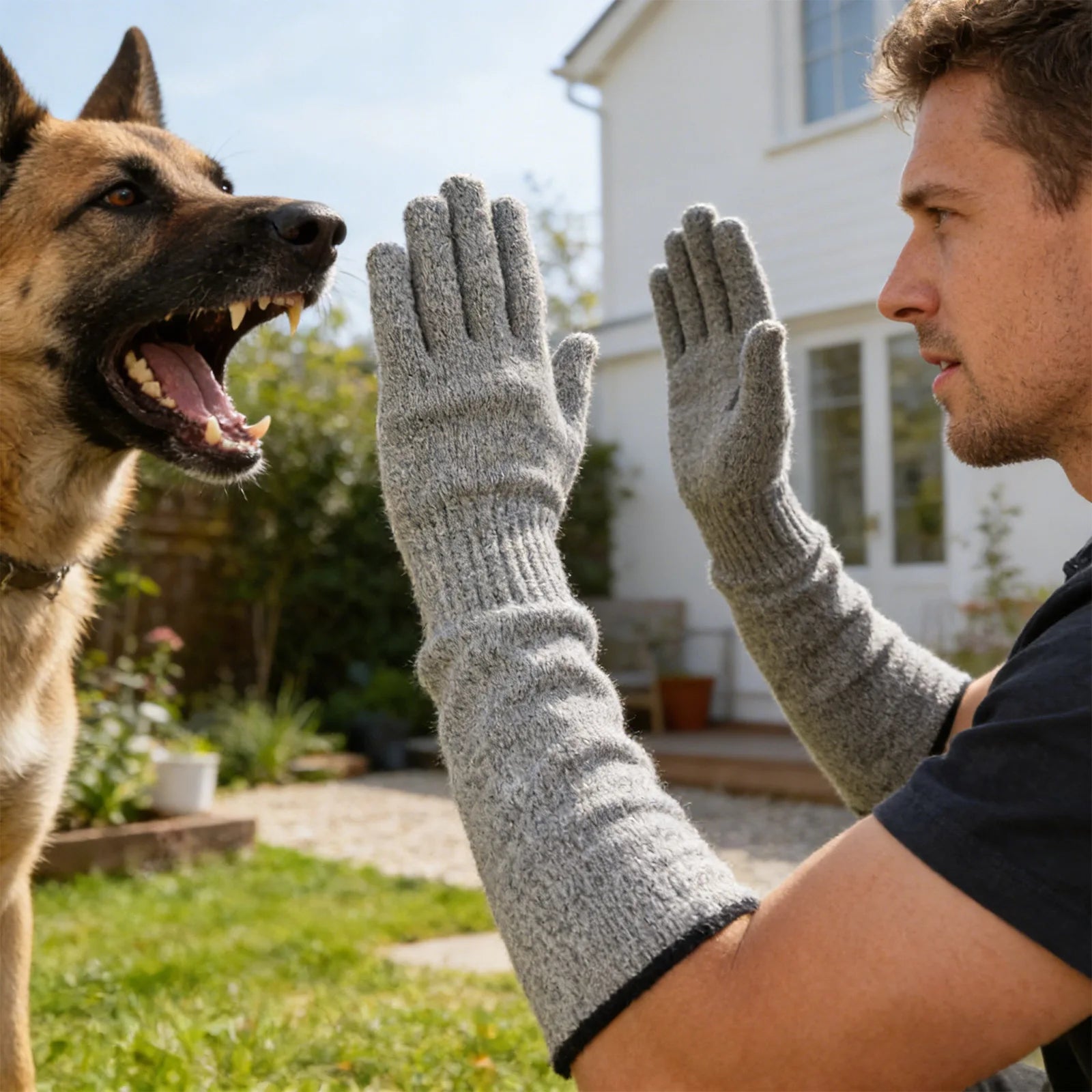 Pet Grooming Gloves Anti Bite Scratch Resistant Comfortable Lining Protective Pet Gloves Pets Training Handling Gloves Qme