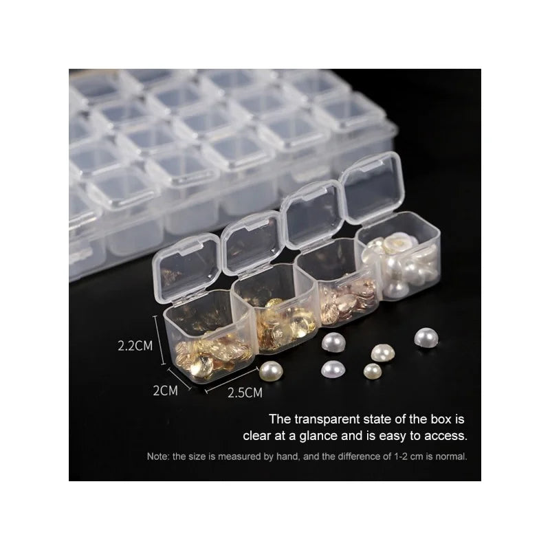 Transparent Storage Box 56 Grids DIY Diamond Painting Plastic Qme