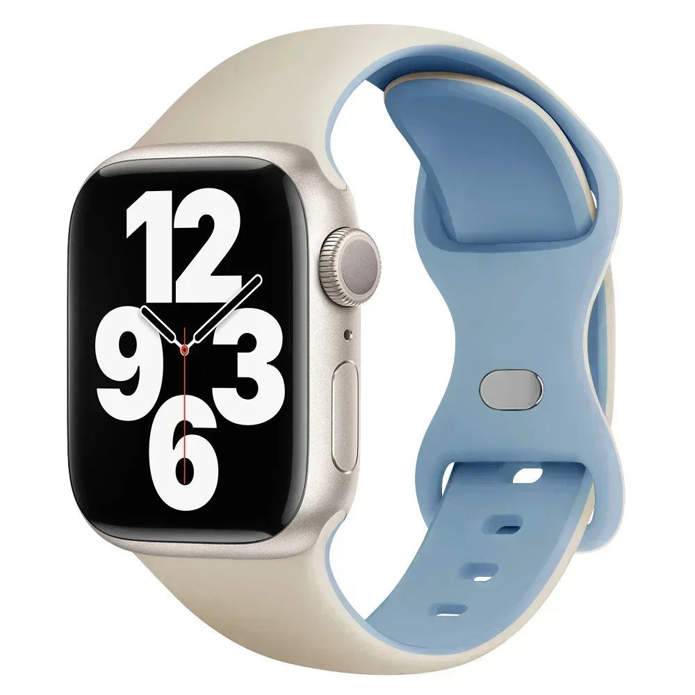 Silicone Band for Apple Watch 10 9 8 7 6 5 4 3 SE Strap for IWatch Ultra 2 49mm 45mm 41mm 40mm 44mm 38mm 42mm 46mm Qme