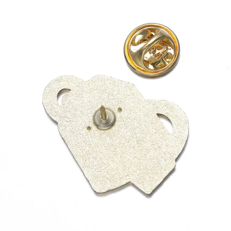 Cartoon Box Enamel Pin Creative Pink Leaf Heart Design Brooches For Shirt Hat Lapel Metal Badges Jewelry Gift Wholesale Qme