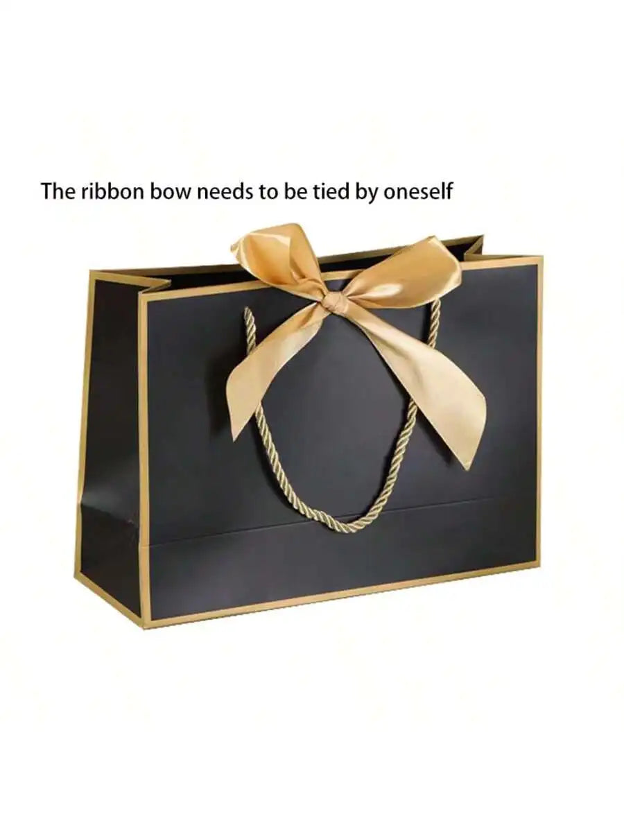 Large Paper Bagexcluding Decorative Cards- Valentine's Day Bag Qme black 25x35x10cm