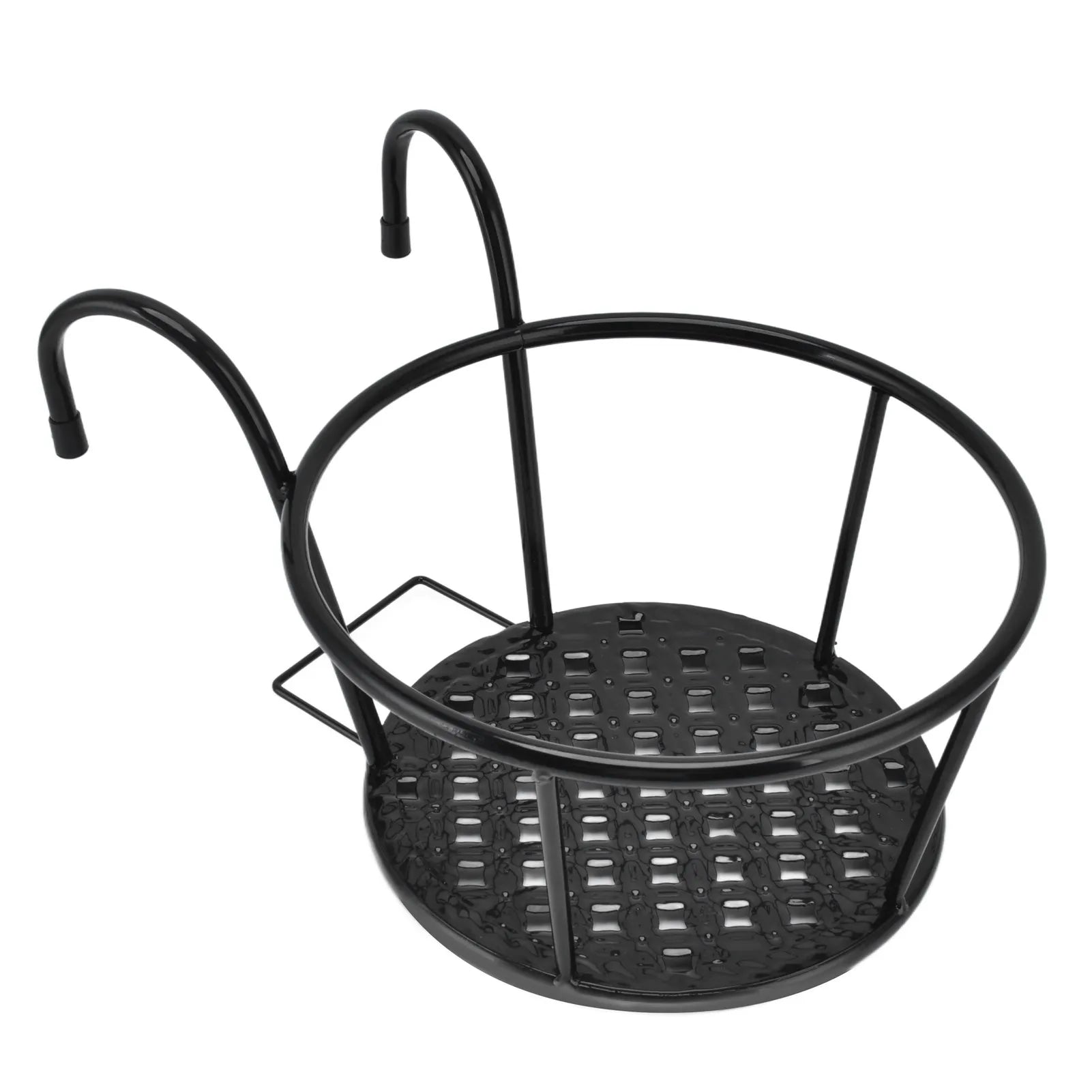 2Pcs Hanging Planter Basket Iron Wall Mounted Plant Holder Rack Flower Pot Stand for Balcony Garden Patio Indoor Outdoor Black Qme