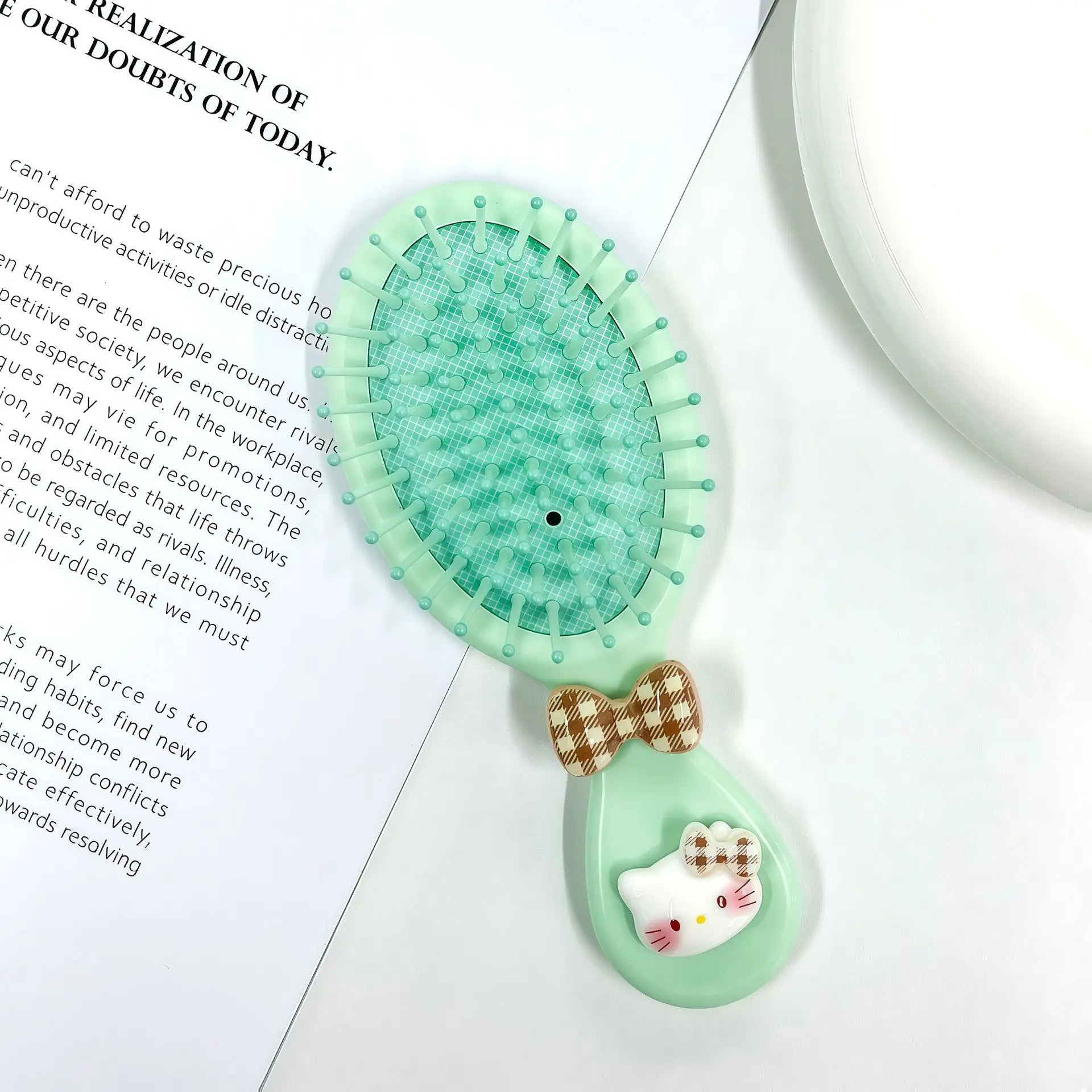 Hello Kitty Cute Cartoon Cushion Comb Resin Hair Compact Travel Qme 2
