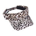 Cute Korean Style Leopard Print Sun Hat Empty Top Anti-UV Sun Protection Hat Curved Brim Peaked Cap Women Sunshade Hat Sports Qme White