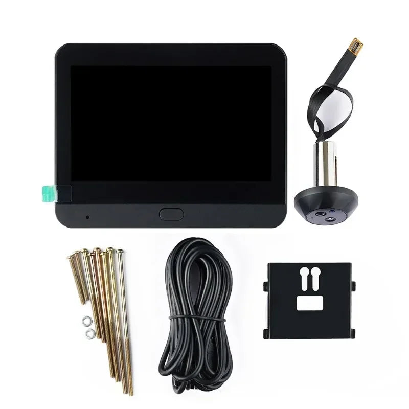 WiFi Door Peephole Viewer 4.3 IPS Screen Wireless Digital Door Bell Night Vision PIR Motion Detection for Home Security Qme