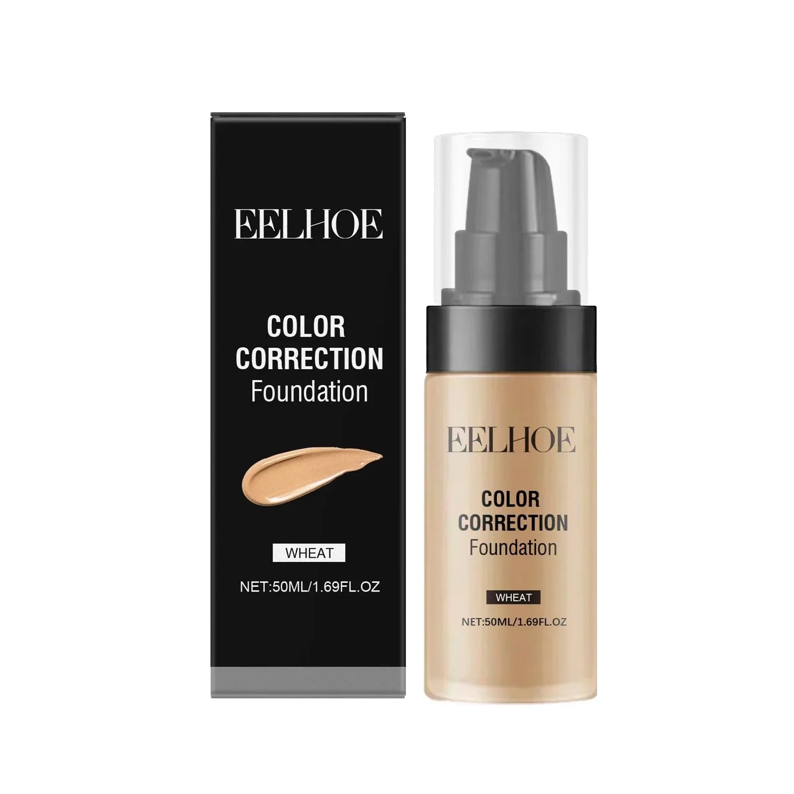 50ML Liquid Foundation CC Cream Matte Full Coverage Moisturizing Brightening Concealer BB Cream Oil Control Makeup Cosmetics Qme 1Pcs Wheat