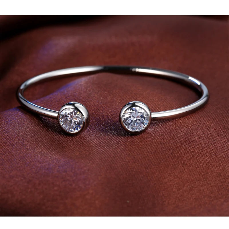 Genuine Fine 925 Sterling Silver Color Charming Jewelry Bracelet Bangles Women Fashion Accessories Factory Price Fast Shipping Qme