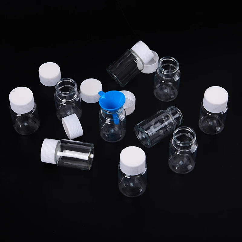 Clear Plastic PET Empty Vial Sealable Refillable Container Solid Qme