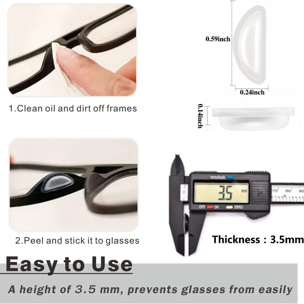 10 Pairs Of Glasses Mini Nose Pads for Glasses Durable Anti-slip Self-Adhesive Silicone Soft Glasses Nose Pads for All Glasses Qme