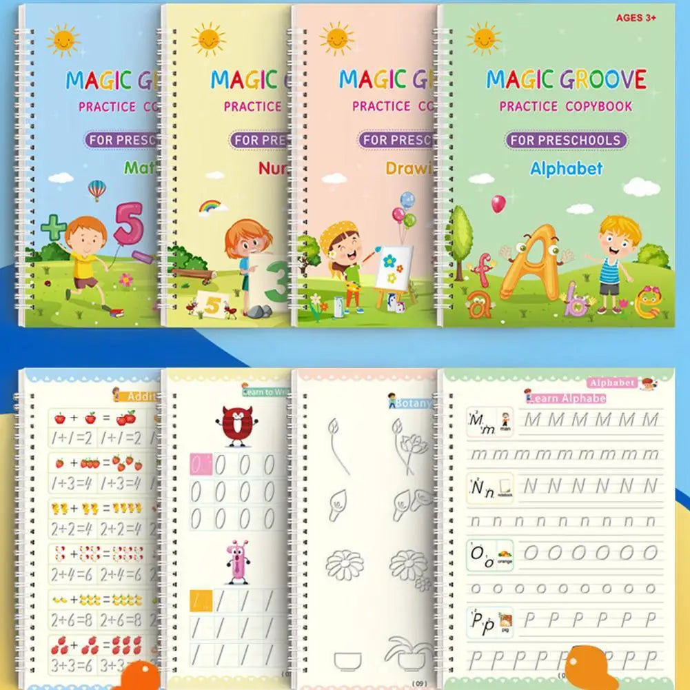 Sank Magic Practice Copybook Pen Preschools Kids Calligraphy Children Wiping English Free Book Reusable Writing Verison Qme