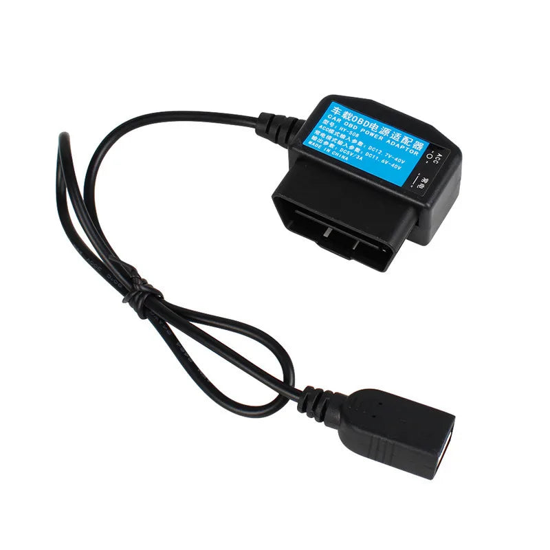 2PCS 24 Hours Parking Monitoring 5V 3A USB Car Charge Cable OBD Hardwire Kit with Switch Wire for Dash Cam Camcorder Vehicle DVR Qme