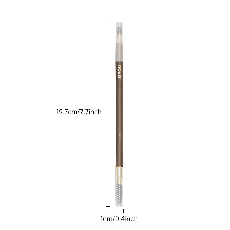 Double-Ended Wooden Evebrow Pencil With Brush,Sweat-Proof,Smudge-Proof,Long-Lasting,Brow Shaping,Natural Matte Qme