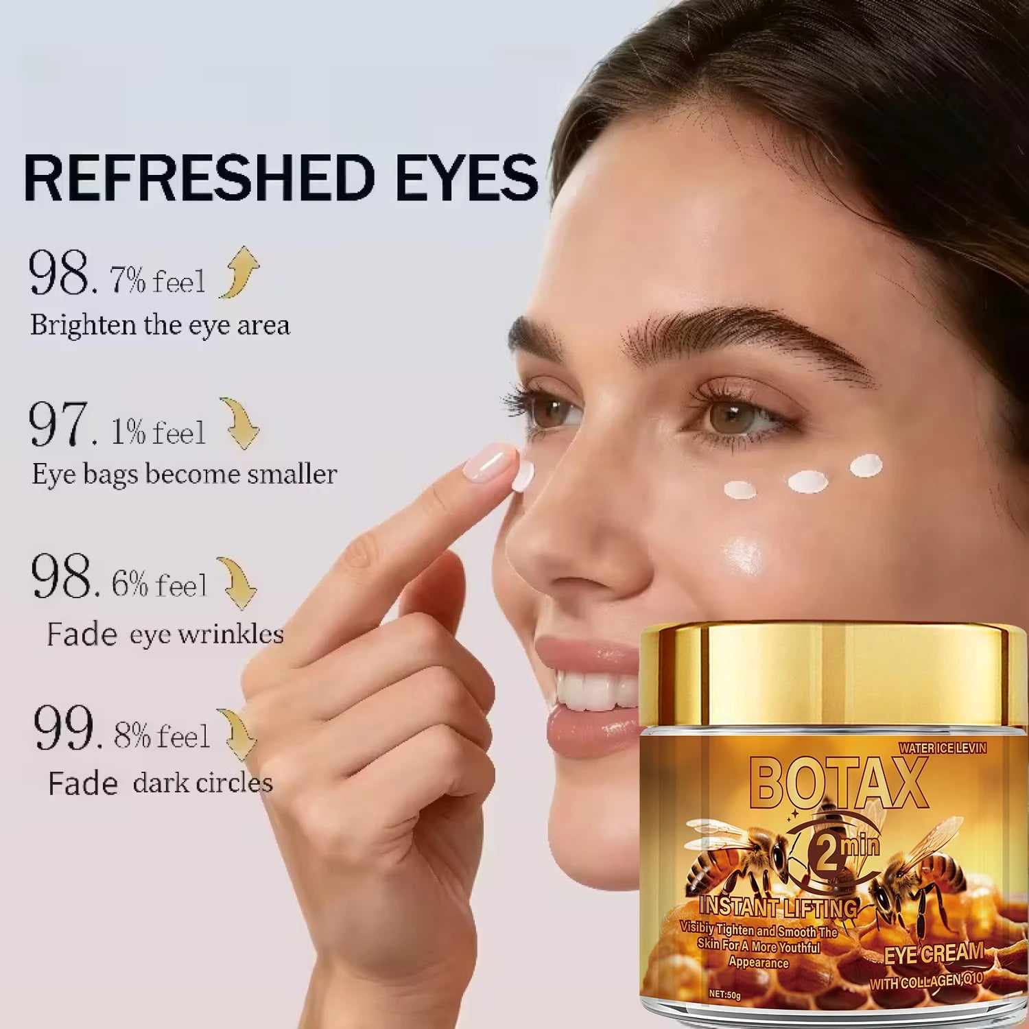 BOTA Instant Lifting Eye Cream with Bee Venom & Retinol, Anti-Aging, Reduces Wrinkles & Firms Skin, All Skin Types. Qme
