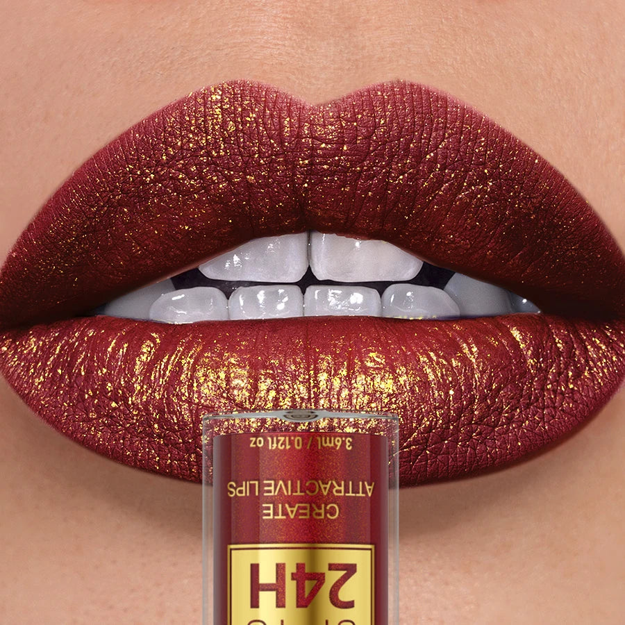 Glitter Metallic 14 Colors Lip Glaze Shiny Long Lasting Gloss Liquid Qme 07