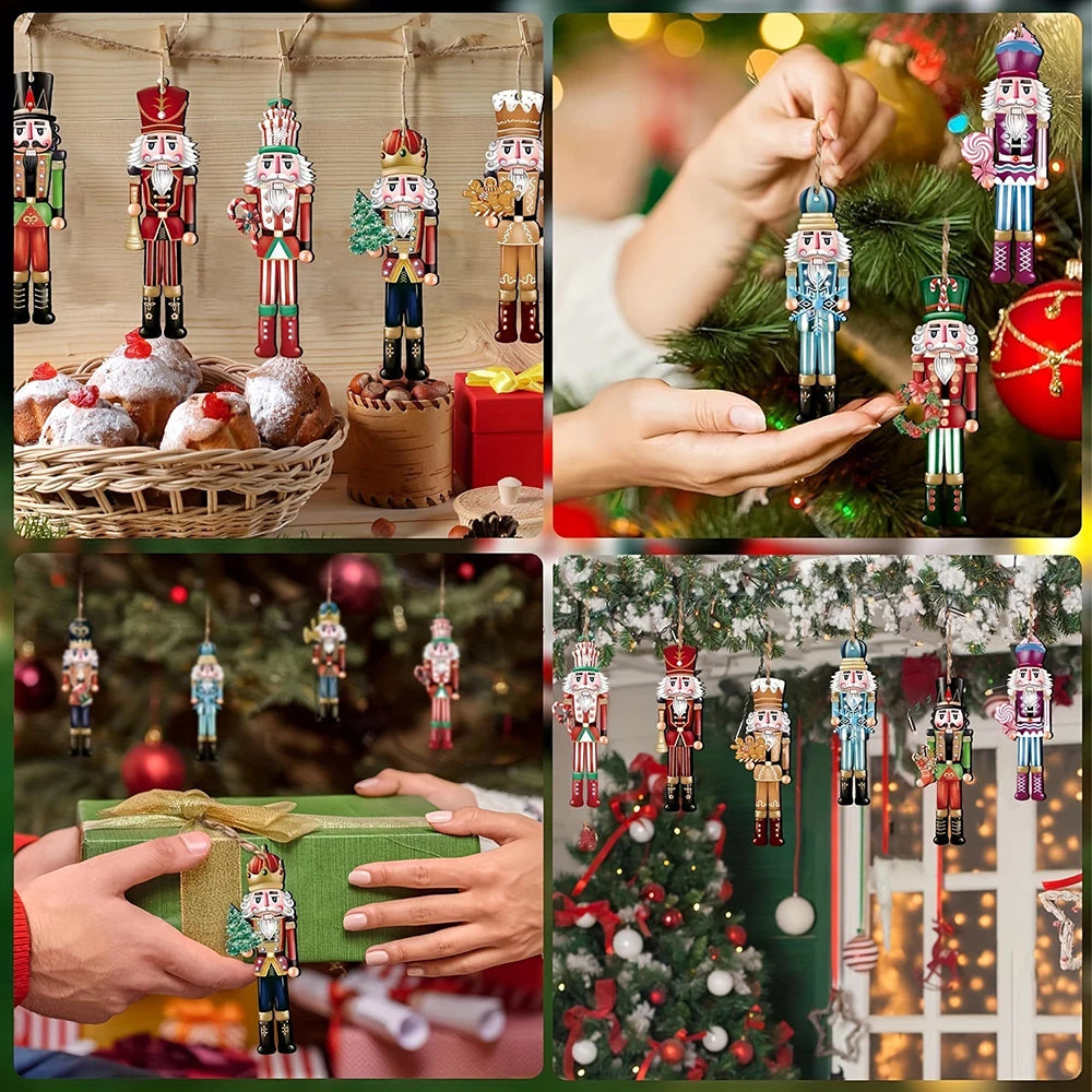 Party 12PCS Nutcracker Wooden Decorative Set - Christmas Gift, Party Decoration And Home Decor Qme