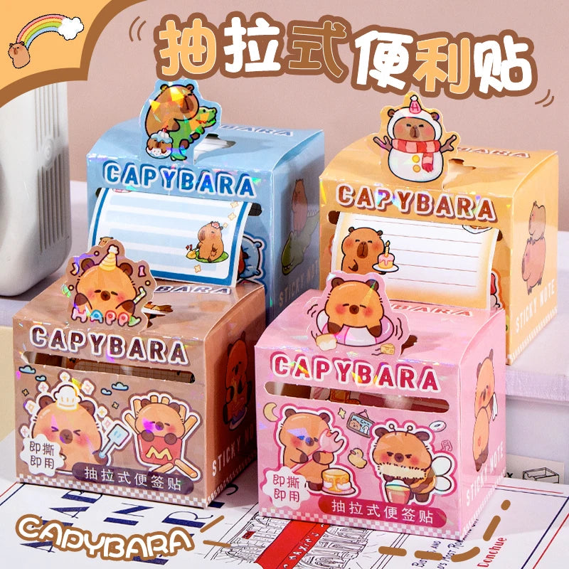 40 Sheets/Bag Cute Capybara Pull Tab Notes for DIY Scrapbooking, Meeting Memo, Schedule Reminder, File Management, Study Office Qme