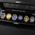 6pcs men's Geneva quartz watch set - elegant round dial, stainless steel strap, zinc alloy case, quartz watch Qme 6pcs
