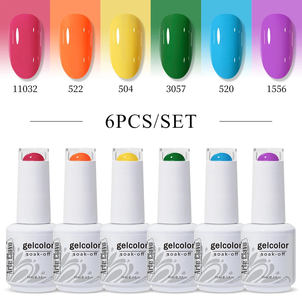Arte Clavo Glitter Semi Permanent Nail Art LED UV Gel Polish Sparkly
