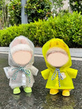 Labubu Raincoat Outfit Waterproof Cape Boots 6 69' Fashion Dolls Qme White and yellow One Size