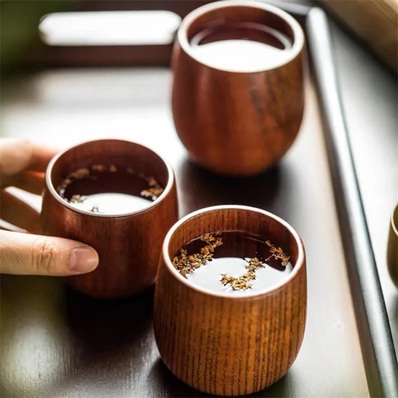 65 180 Big Belly Cup Creative Date Wood Handcarved Anti Scald Tea Qme