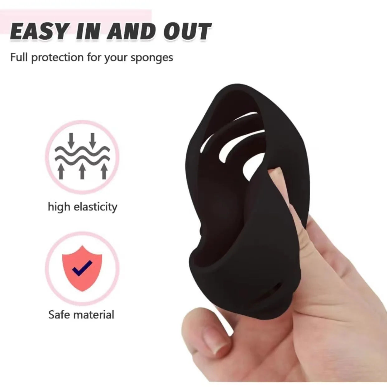 Makeup Sponge Holder Eco-friendly Silicone Multi-hole Beauty Storage Qme