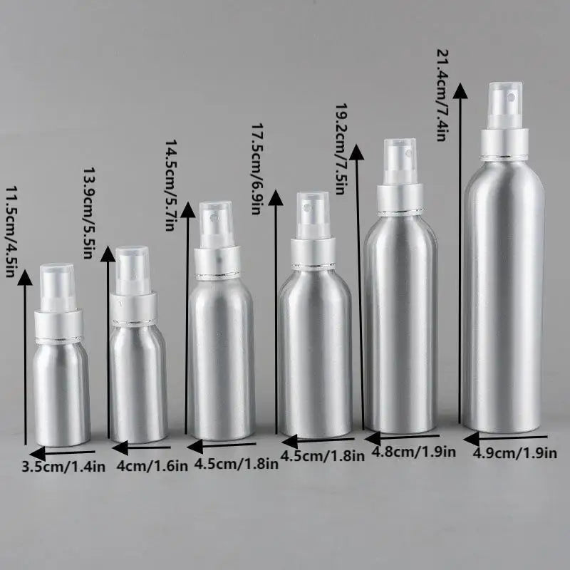 50 100 120 150 200 Empty Aluminum Spray Bottles Lightweight Qme