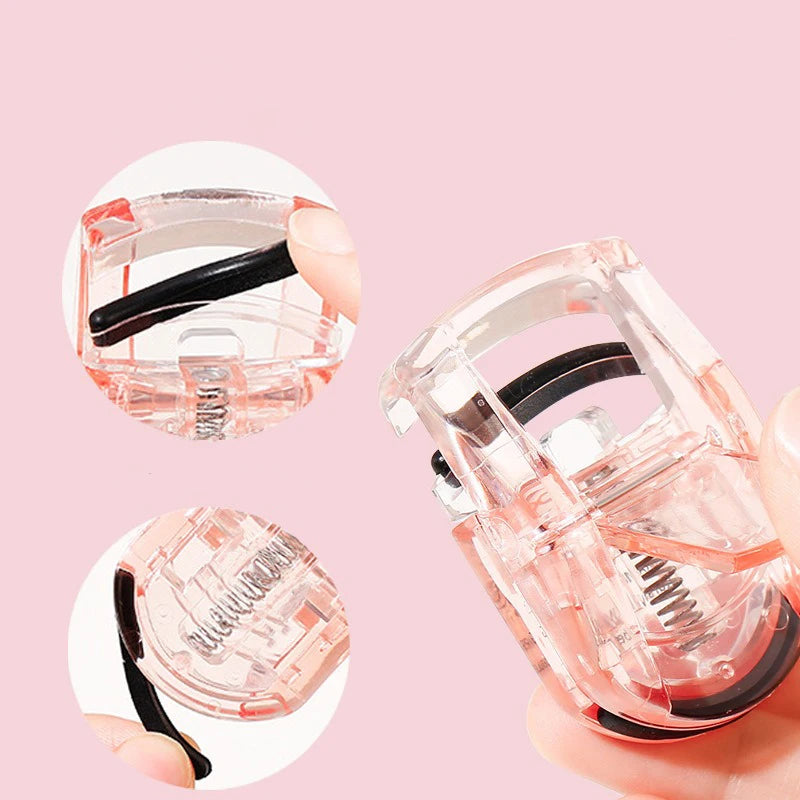 Mini Portable Eyelash Curler, Wide Angle Rimless Spring Tool, Lightweight Compact Makeup Tool for Professional Travel Home Use Qme