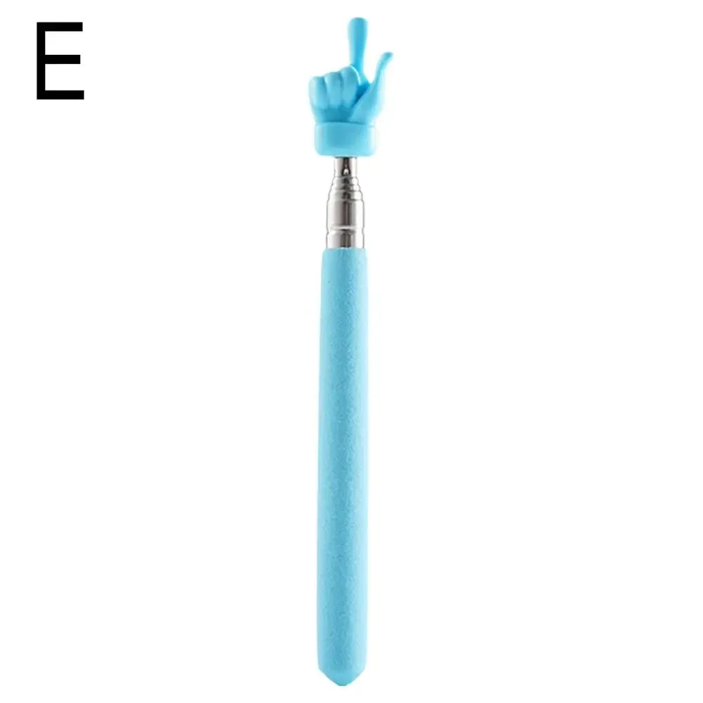 Extendable Pointer Stick Finger Design StainlessSteel Telescopic School Teaching Pointer Stick Teacher Supplies for Classroom Qme blue