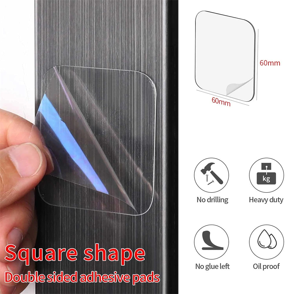 5-100Pcs Square No Trace Mounting Tape Adhesive Heavy Duty Double Sided Tape Super Strong Washable Removable Waterproof Pads Qme
