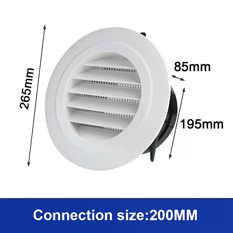 1pcs Exterior Wall Air Vent Grille Plastic Round Air Exhaust Vent Grille Ducting Qme