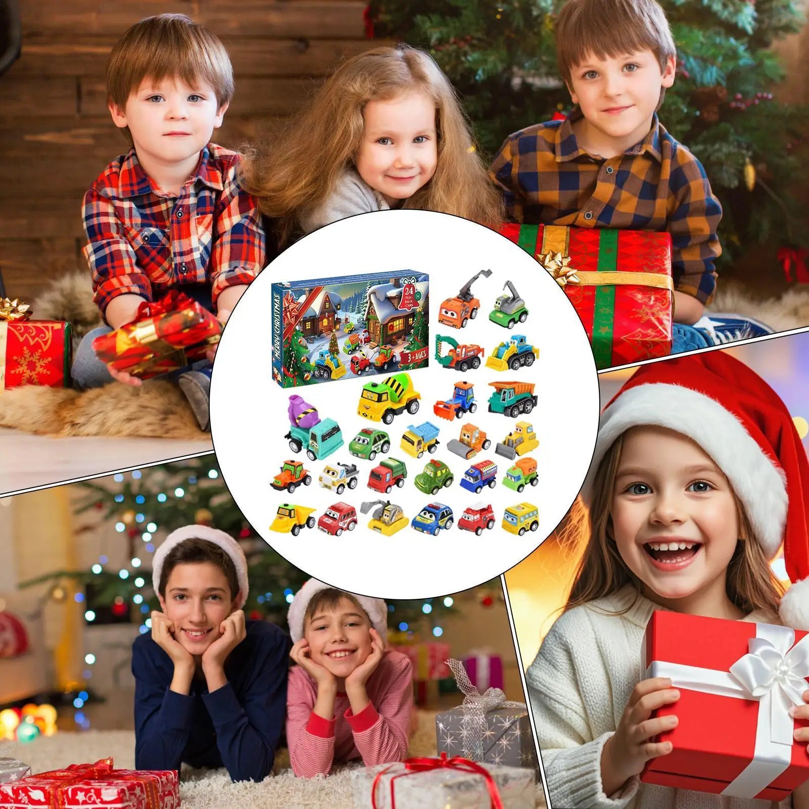 2025 Christmas Countdown Calendar 24 Days Pull-back Car Kid Small Qme