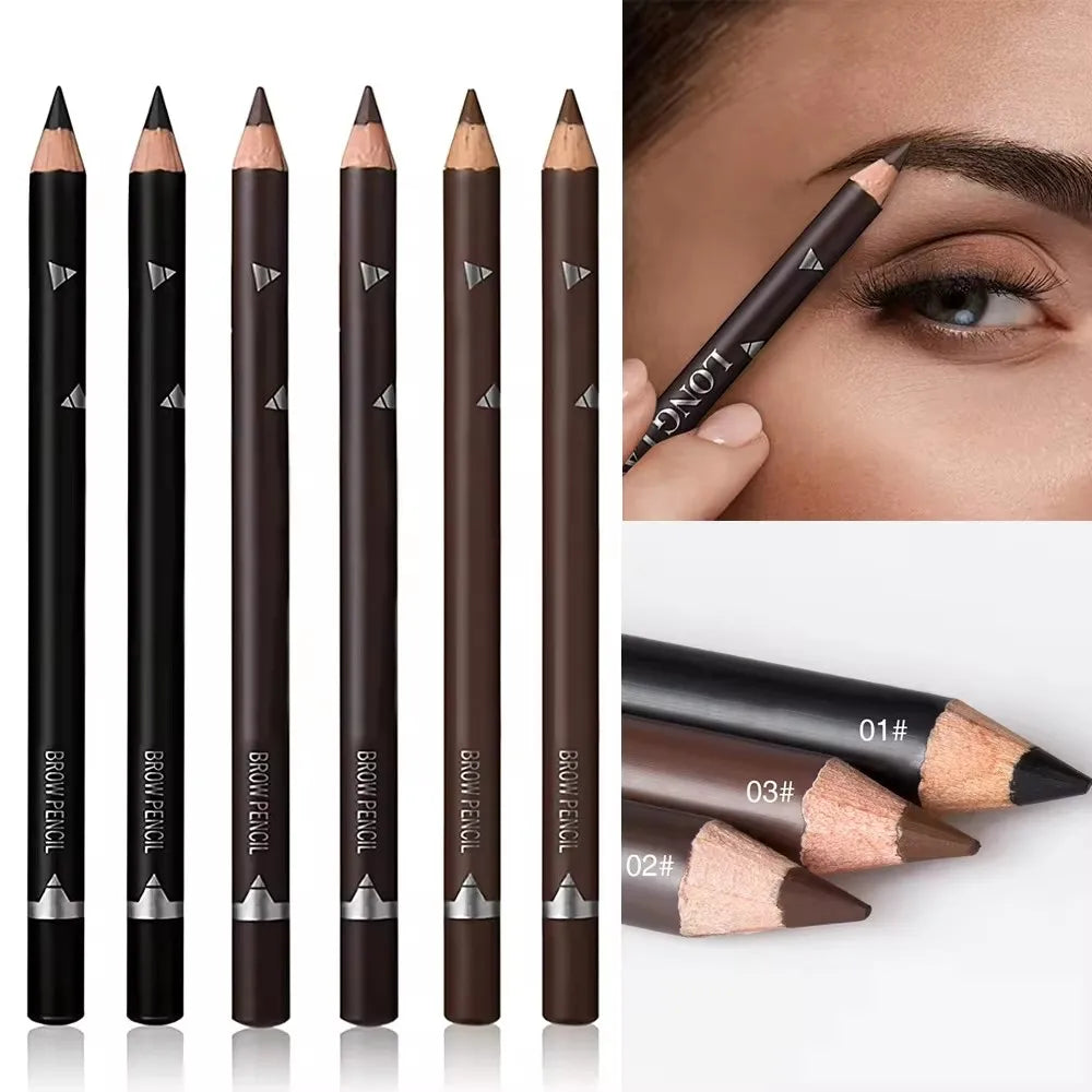 6/12Pcs Eye Brow Pencil Waterproof Professional Women Eye Makeup Pen Easy Color Natural Black Brown Cosmetic Beauty Eyebrow Tool Qme