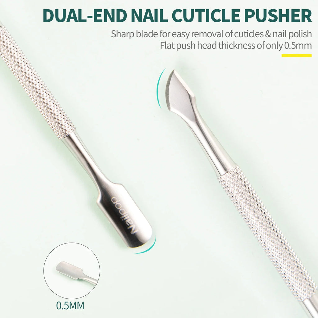 Nailpop Professional Nail Cuticle Trimmer Pusher Ergonomic Stainless Qme