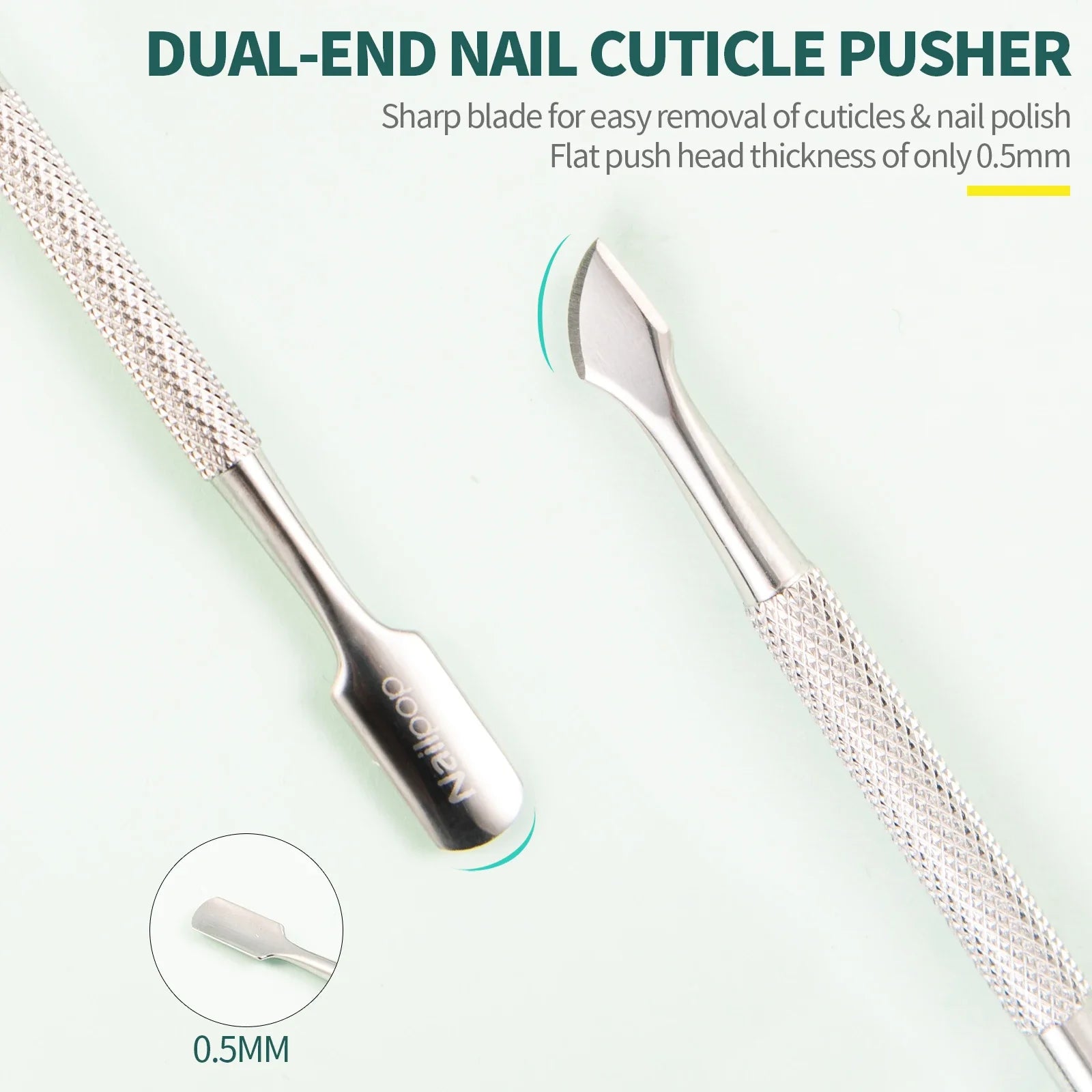 Nailpop Professional Nail Cuticle Trimmer Pusher Ergonomic Stainless Qme