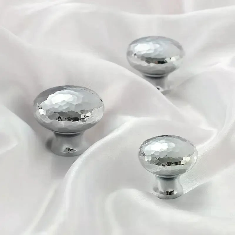 Brass Silver Ball Furniture Pull Handles Hand-forged Hammer Cabinet Handles Door Drawer Knob Kitchen Wardrobe Cupboard Pulls Qme