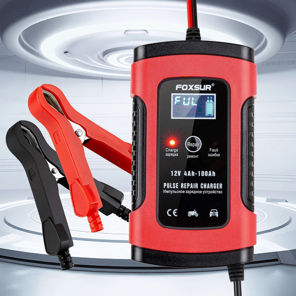 Portable Auto Power Supply with LCD Display Electrical Supply Charger Pulse Repair for Motorcycle SUV for Truck Motorcycle ATV Qme