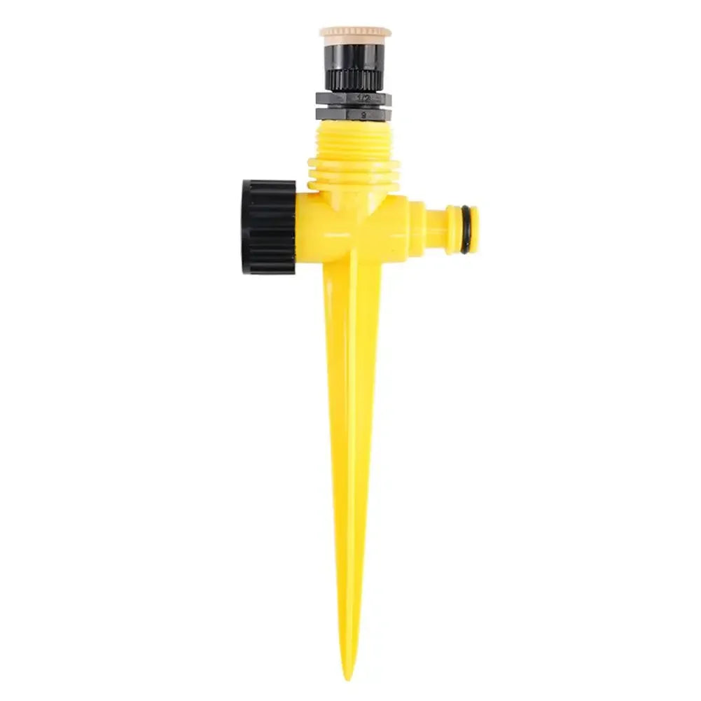 Garden Sprinkler 360° Rotation Irrigation Watering System Agriculture Ground Automatic Tube Adjustable Plug Buried Atomization Qme 1pc YELLOW