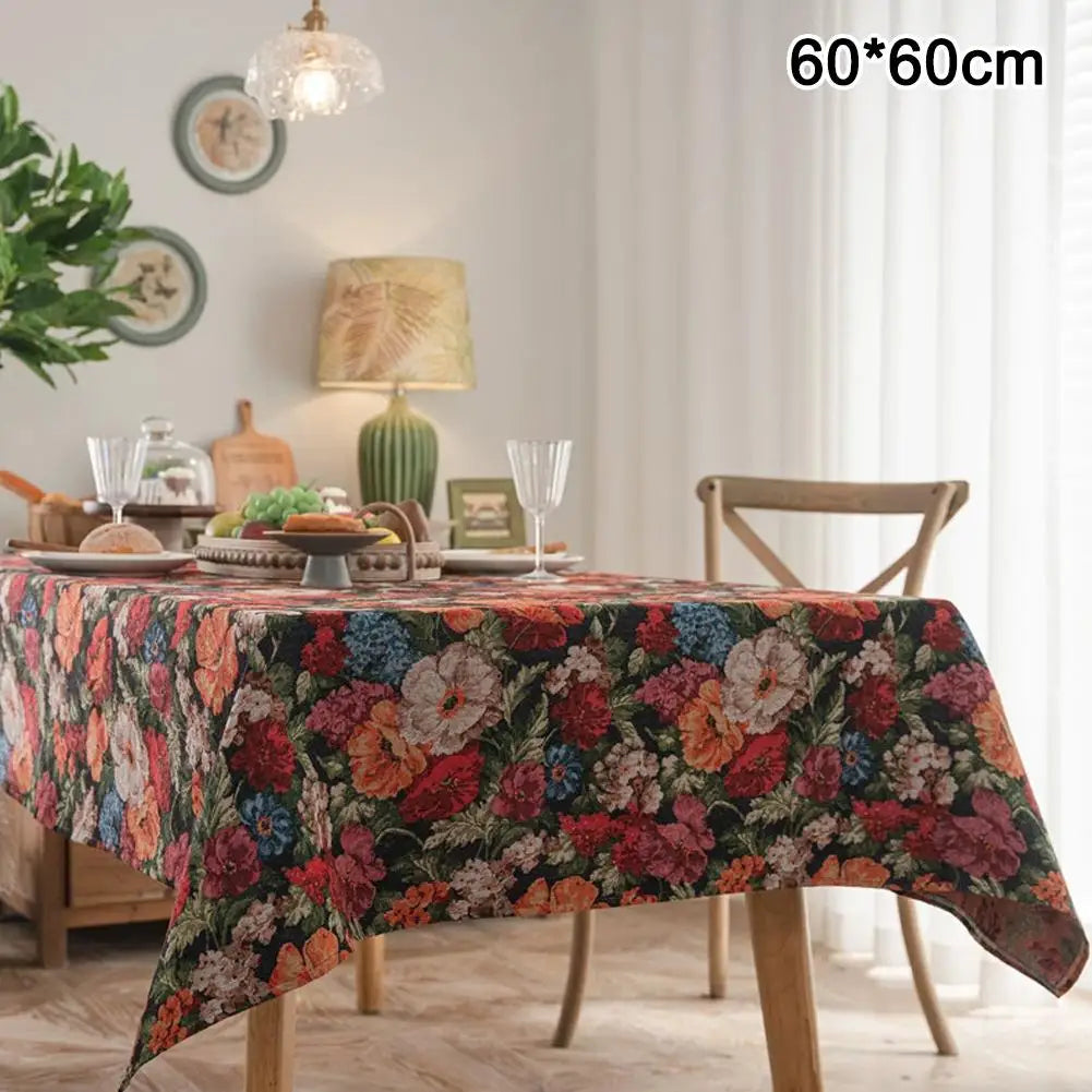 Vintage Floral Tablecloth Rustic French Embroidered Boho Tablecloths Qme B