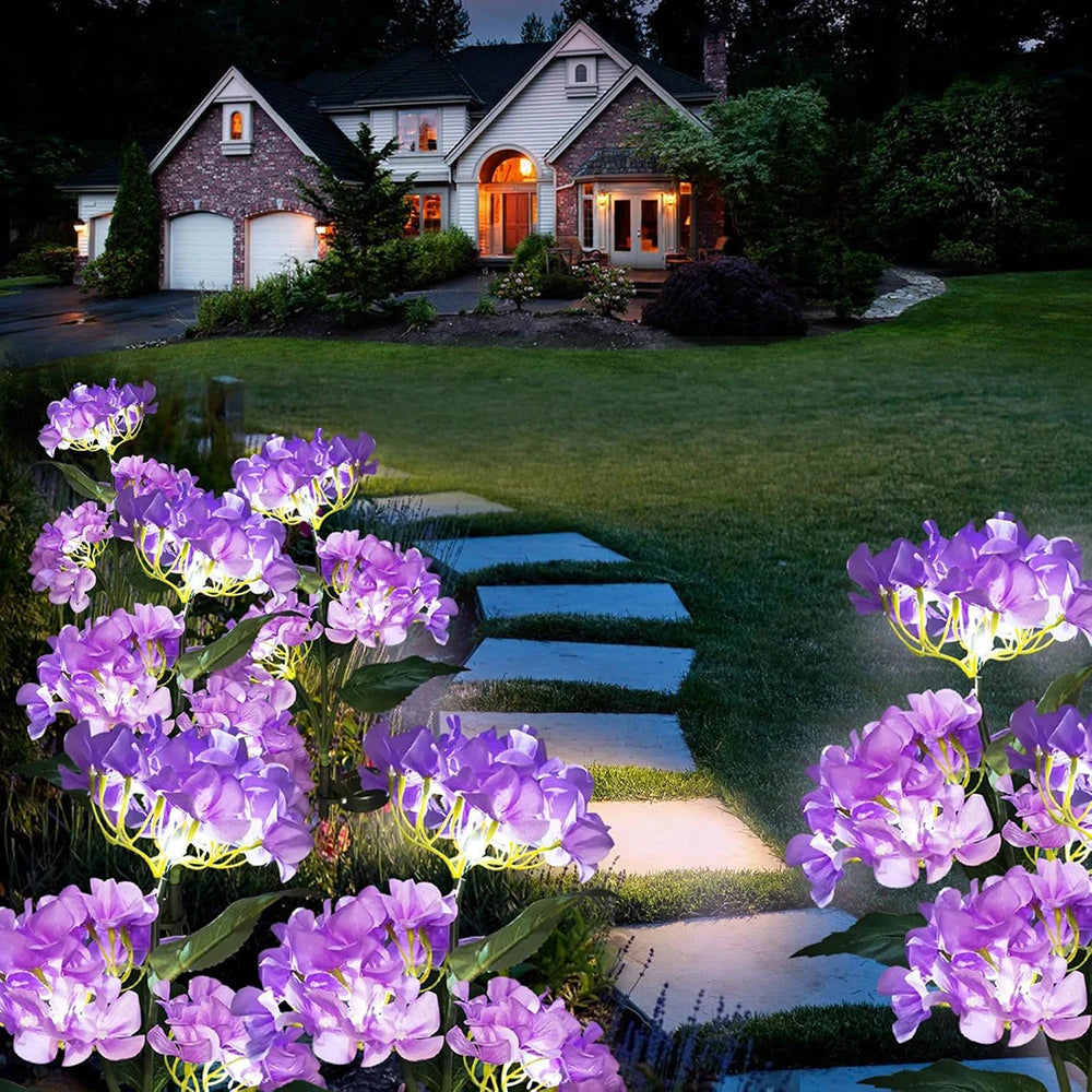 Garden Solar-Powered Hydrangea Lanterns, Outdoor Landscape Lanterns, Garden Lanterns, Solar-Powered Lawn Lanterns, Rose Lanterns Qme