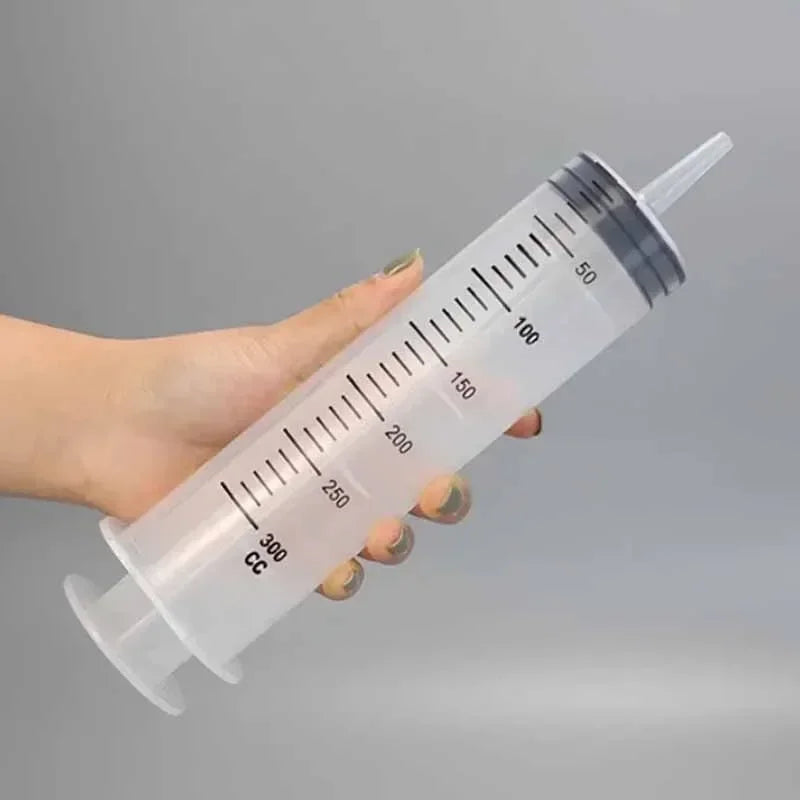Large Vacuum Capacity Syringe 100/200/300/500ml Reusable Syringe Oil Pump with 1m Hose Pet Nutrition Feeding Metering Pump Qme