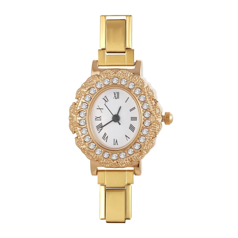Women's Men's DIY Width Italian Elastic Charm Stainless Oval Watch