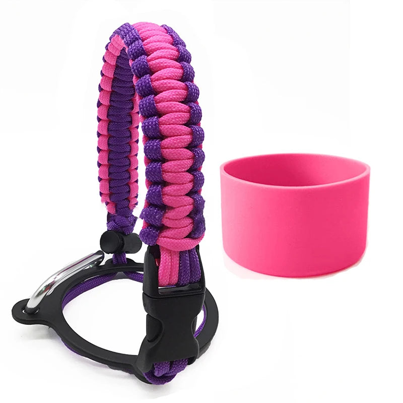 Silicone Non-slip Base Cover Paracord Hand-woven Water Cup Carrying Qme A10