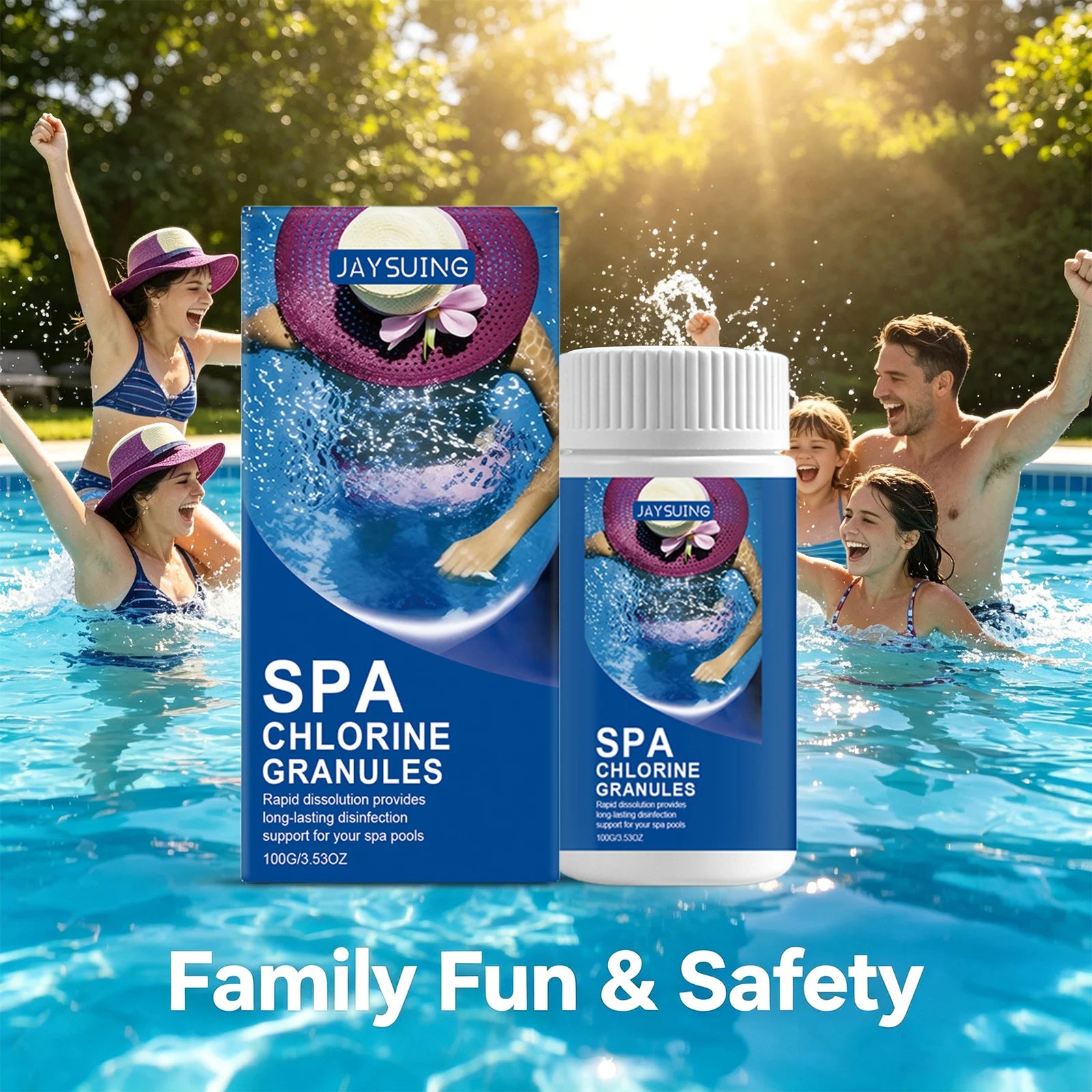 Spa Chlorine Granules Reducing Bacterial & Algae Growth Improving Water Quality Optimize Ph Fast Dissolving Pools Water Purifier Qme
