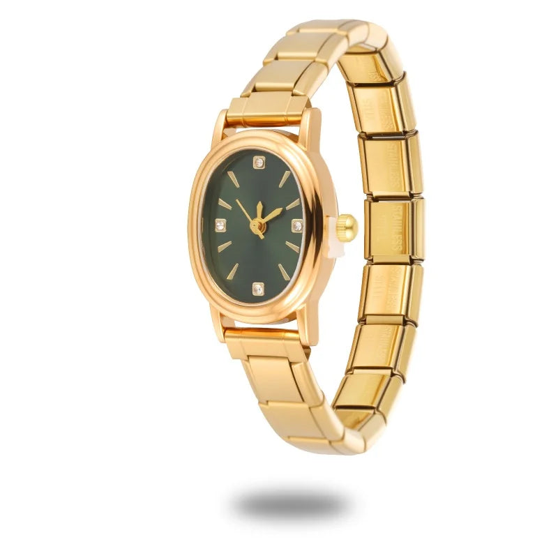 Fashion Women's Stainless Steel Square Flowers Watch Round Moon Sun High Quality Watch Bracelet For Friend Birthday DIY Bracelet Qme Style 14